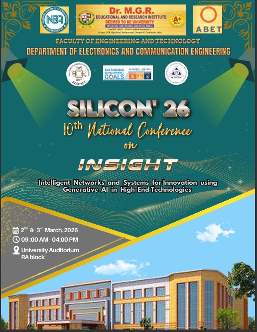 10th National Conference – SILICON’26 on the theme INSIGHT-Intelligent Networks and Systems for Innovation using Geneartive AI in High- End Technologies 2026 National Conference Poster 